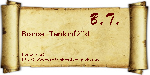 Boros Tankréd névjegykártya